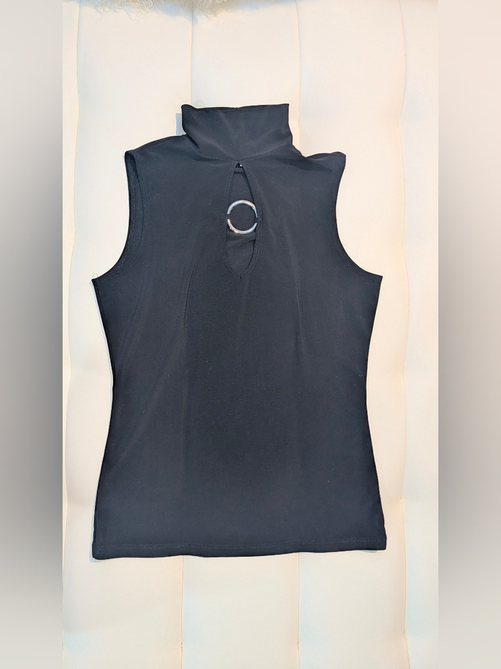 Black Sleeveless Mock Neck Top